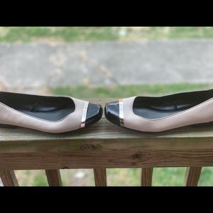 Calvin Klein beige and black dress flats